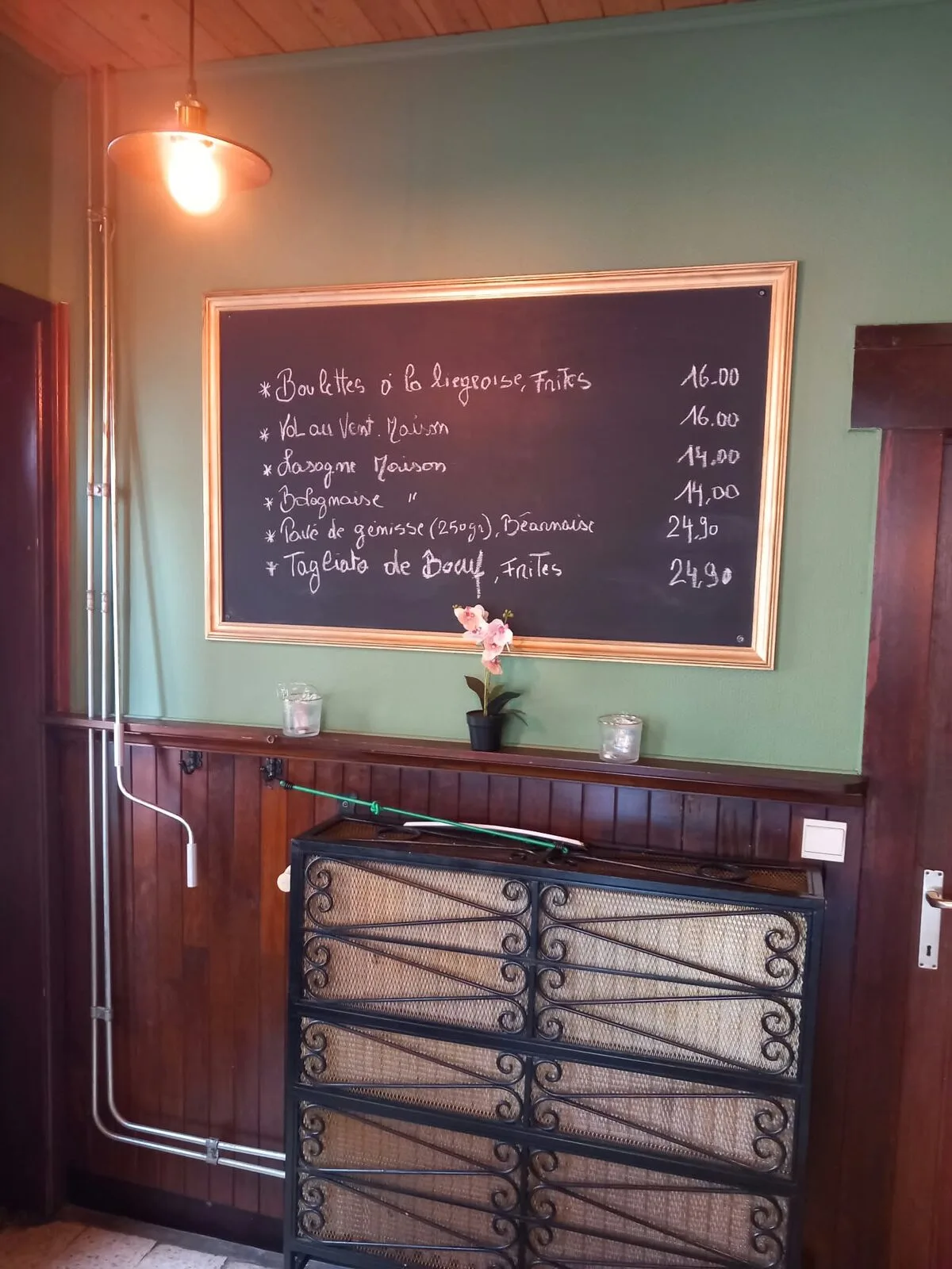 L'ardoise des suggestions du jour